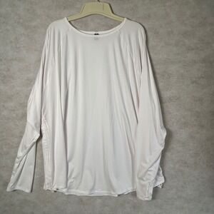 Under Armour Womens 3X White Long Sleeve Ruched Side Activewear Top Tee